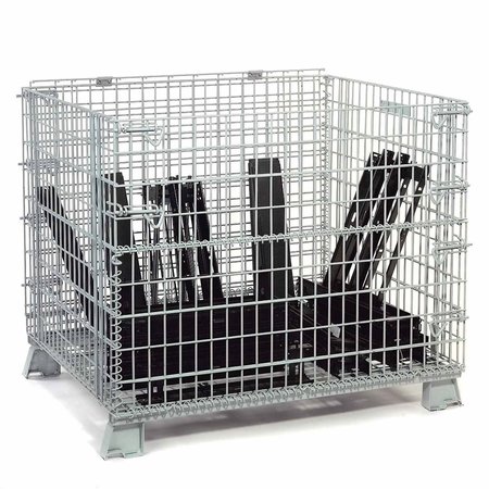 GLOBAL INDUSTRIAL Folding Wire Container, 2000 Lb Capacity, 48x40x36-1/2 239342